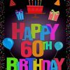 60th Birthday Illustration Diamond by numbers