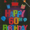 60th Birthday Illustration Diamond by numbers