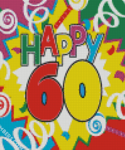 Happy 60th Birthday Diamond by numbers