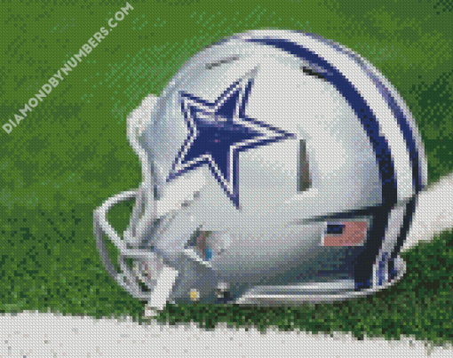 Dallas Cowboys Helmet Illustration paint by numbers