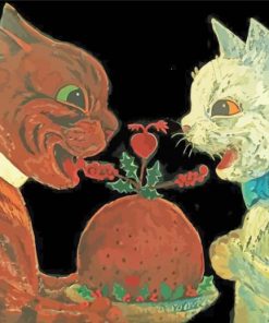 Brown And White Cats By Louis Wain Diamond by numbers