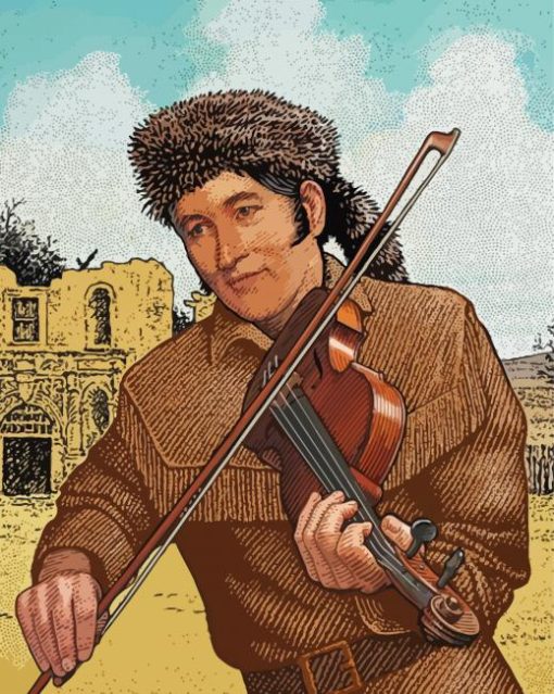 Davy Crockett Playing Music Diamond by numbers