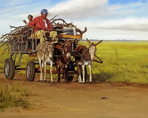 Donkey Cart paint by numbers