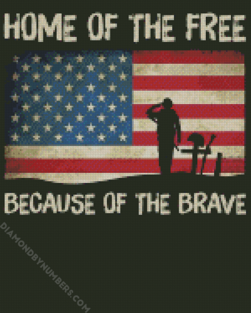 Home of The Free Cuz I am Brave diamond painting