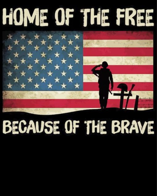Home of The Free Cuz I am Brave diamond painting