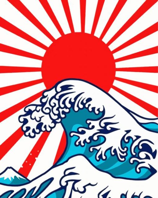 Japanese Rising Sun diamond paint by numbers