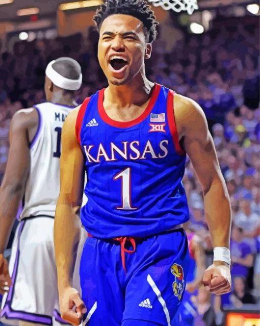 Kansas Jayhawks Mens Basketball Player Diamond by numbers