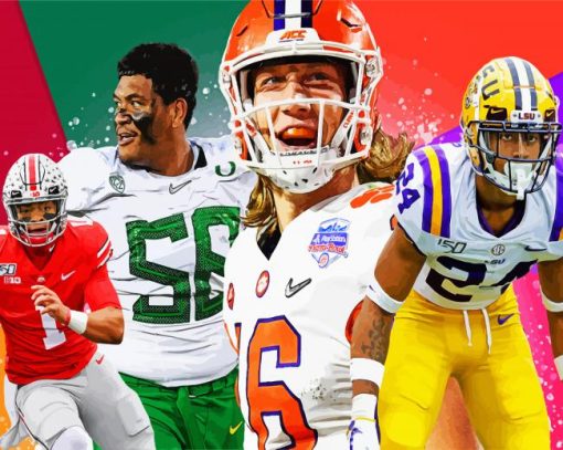 NCAA Players paint by numbers