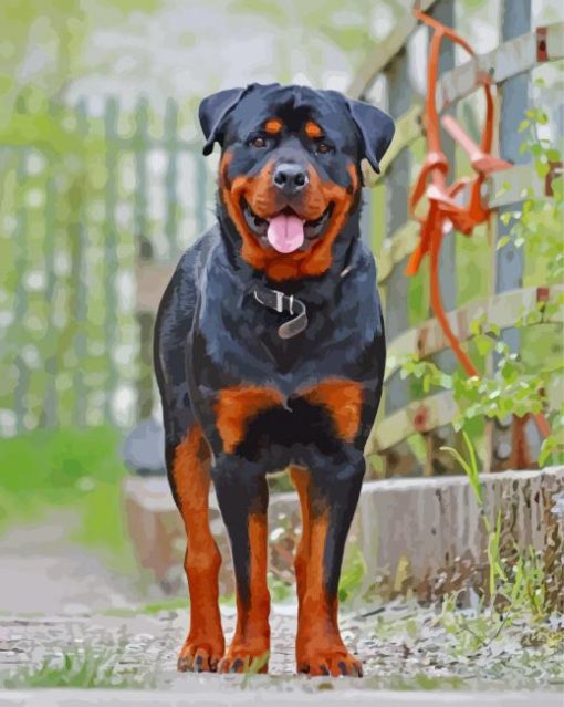 Rottweiler Dog Animal paint by numbers