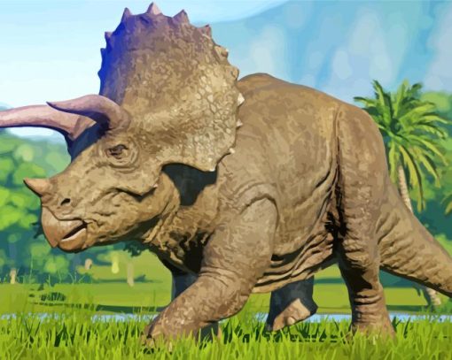 Triceratop Animal Diamond by numbers