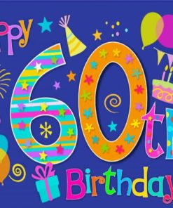 Aesthetic 60th Birthday Diamond by numbers