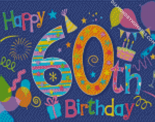 Aesthetic 60th Birthday Diamond by numbers