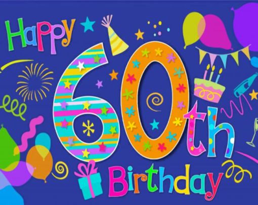 Aesthetic 60th Birthday Diamond by numbers
