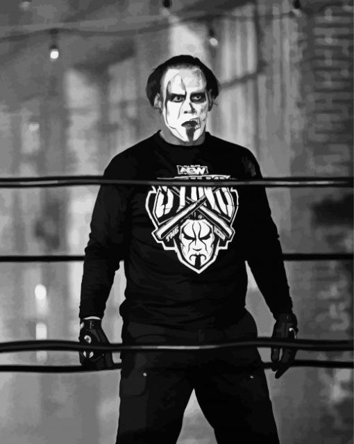 Black And White Aew Sting diamond painting
