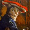 Classy Cat In Red Hat paint by numbers