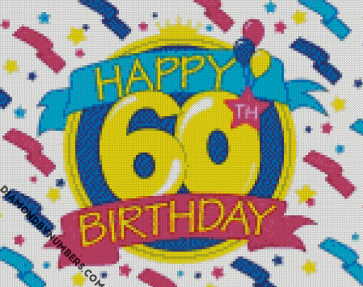 60th Birthday Diamond by numbers