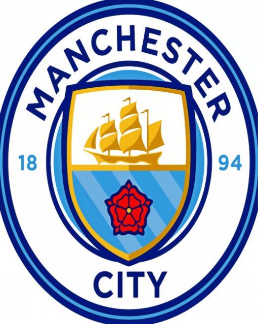 Manchester City Soccer Team Logo Diamond by numbers