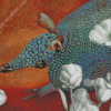 Armadillo and white flowers diamond paintings