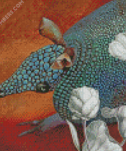 Armadillo and white flowers diamond paintings