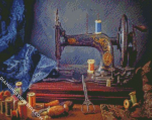 Retro Sewing Machine diamond painting