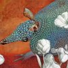 Armadillo and white flowers diamond paintings