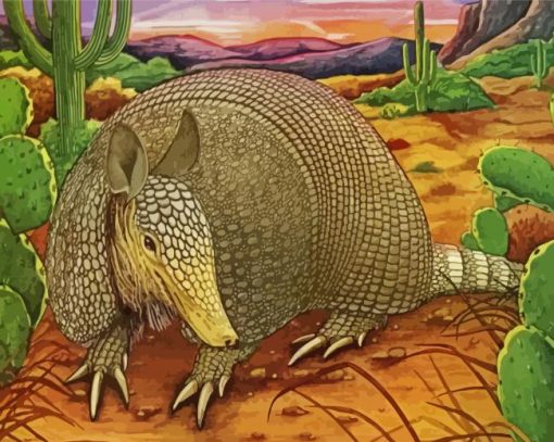 Armadillo in the desert diamond paintings