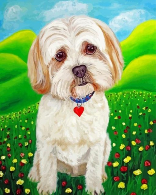 cute Lhasa Apso Dog pet Diamond Painting