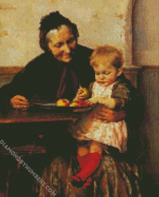 Grandmother And Granddaughter Diamond Painting