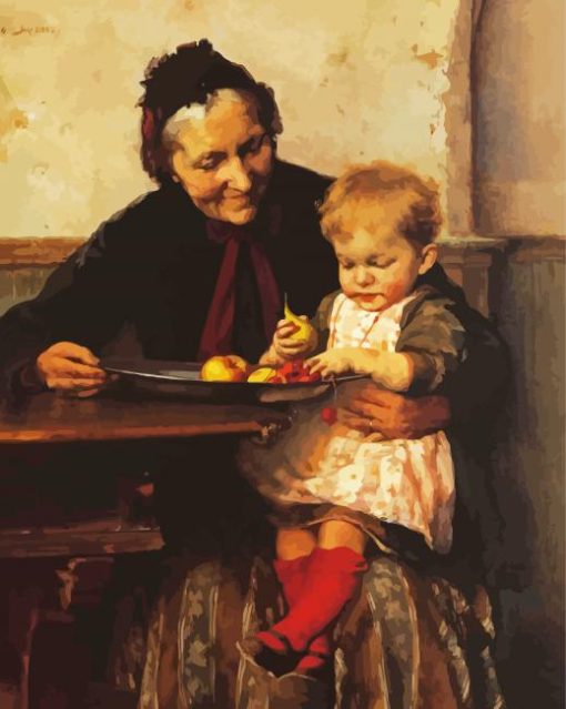 Grandmother And Granddaughter Diamond Painting