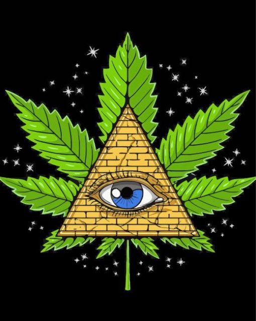 Psychedelic Weed Pyramid Diamond Pianting