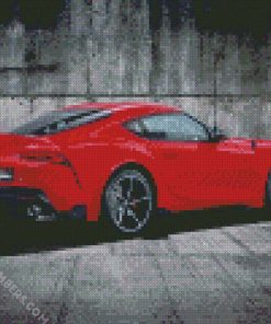 Red Toyota Supra diamond painting