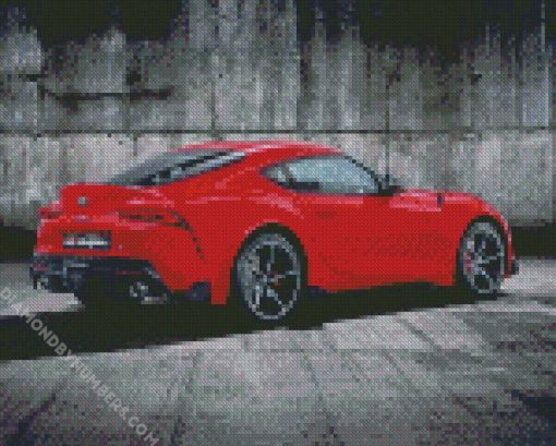 Red Toyota Supra diamond painting