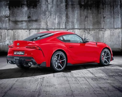Red Toyota Supra diamond painting