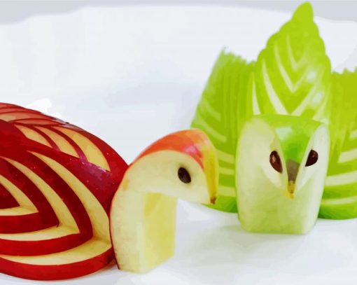 Red And Green apples birds Diamond Painting