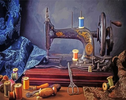 Retro Sewing Machine diamond painting