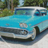 Blue 1958 Chevy Bel Air diamond painting