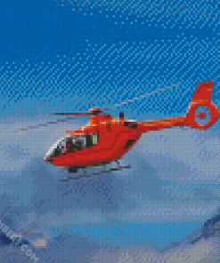 Orange Medical helicopter diamond paintings