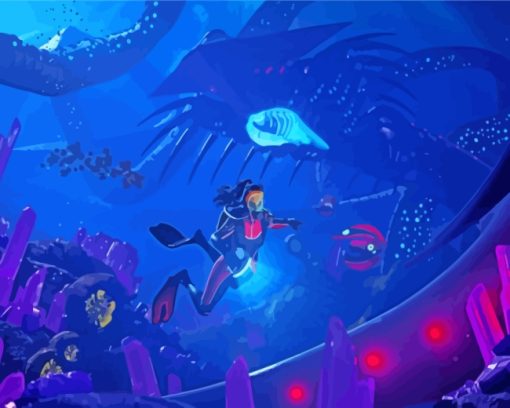 Subnautica game character diamond painting