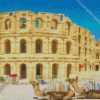Tunisia Amphitheatre Camels Diamond painting