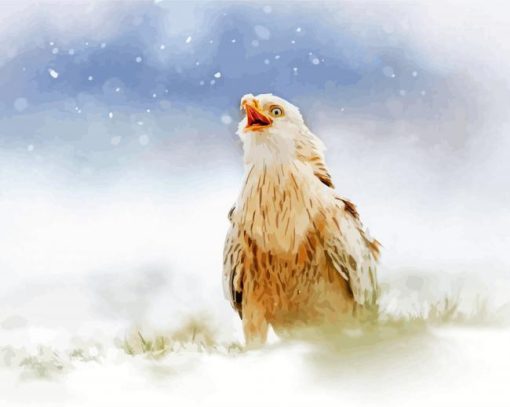 White Red Kite Bird diamond paintings