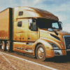 Golden Semi Truck diamond paintings