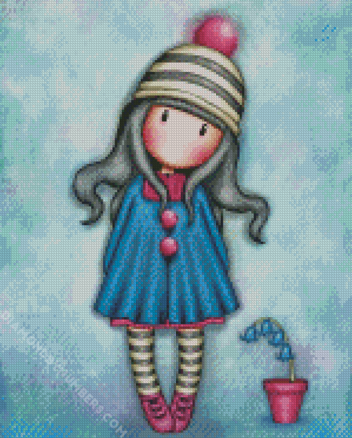 Gorjus Girl And Flowers Diamond Paintin