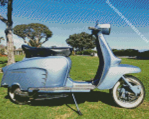 Blue Lambretta Scoote diamond paintingsr