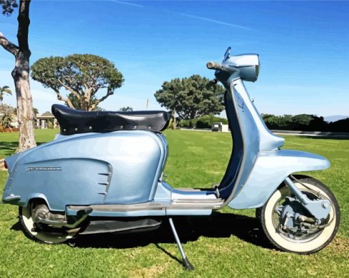 Blue Lambretta Scoote diamond paintingsr