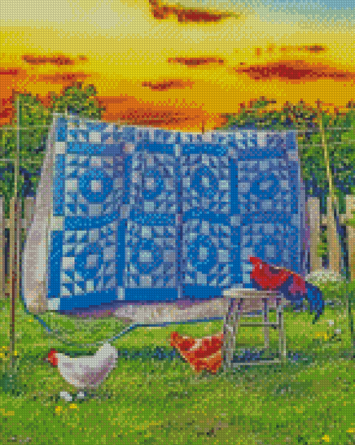 Blue Quilt diamond paint