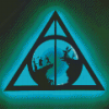Aesthetic Deathly Hallows Symbol Silhouette diamond painting