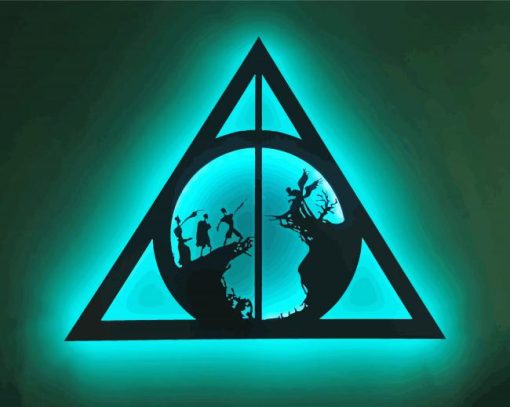 Aesthetic Deathly Hallows Symbol Silhouette diamond painting