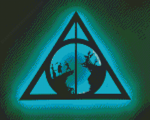 Aesthetic Deathly Hallows Symbol Silhouette diamond painting