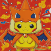 Pikachu Charizard diamond painting