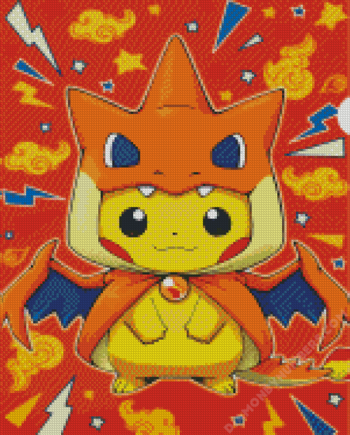 Pikachu Charizard diamond painting